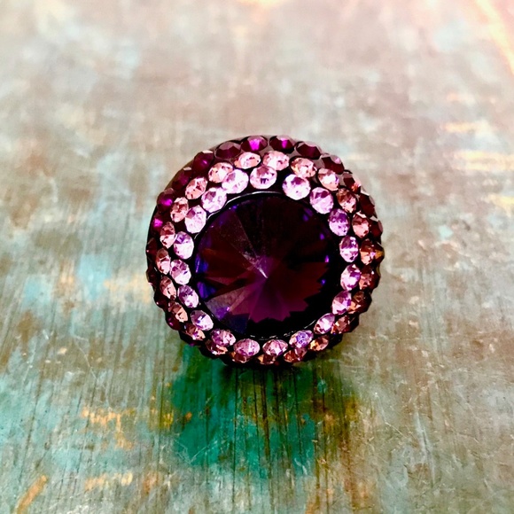 Festive Colorful Crystal Stretch Rings - Picture 6 of 7